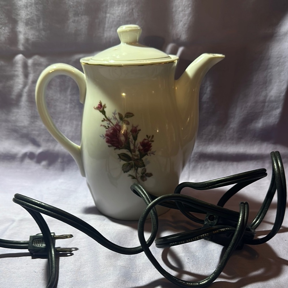 Source Unknown Floral Electric Coffee Pot